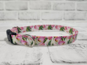 Watercolor Tulips 5/8" Small Buckle Collar 10"-15"