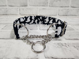 Cow Print 1.5" Medium Chain Martingale Dog Collar 12"-19"