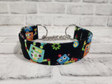 Robots 1.5" Medium Chain Martingale Dog Collar 12"-19"