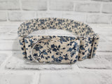 Vintage Floral 2" XL Martingale Dog Collar 17"-28"