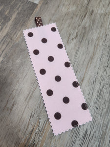 Pink and Brown Polka Dot Bookmark