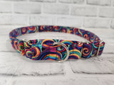 Rainbow Swirls 1" XL Martingale Collar 19"-28"