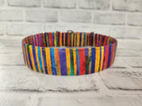 Rainbow Stripes 1.5" Large Martingale Dog Collar 17"-24"