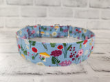 Floral Mushroom Fields 1.5" Large Martingale Dog Collar 17"-24"