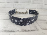 Glitter Snowflake 1" Medium Chain Martingale Collar 12"-19"