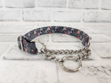 Doodle Hearts 3/4" Small Chain Martingale Collar 10"-15"