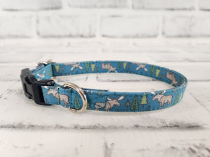 Woodland Moose 1/2" X-Small Buckle Collar  7"-11"