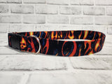 Flaming Skulls 1.5" XL Buckle Dog Collar 18"-30"