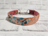 Tropical Tie Dye 1" Medium Chain Martingale Collar 12"-19"