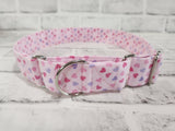 Valentine Hearts 1.5" XL Martingale Collar 19"-28"