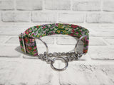 Wildflower Fields 1.5" Medium Chain Martingale Dog Collar 12"-19"