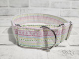 Spring Stripes 2" Large Martingale Dog Collar 17"-24"