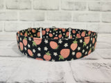 Strawberries 1.5" Large Martingale Dog Collar 17"-24"