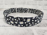 Daisies on Black 1.5" XL Martingale Collar 19"-28"