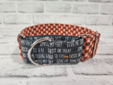 Boo! Halloween Two Tone 2" Medium Martingale Collar 12"-19"