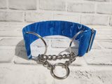 Blue Swirl 2" Medium Chain Martingale Collar 12"-19"