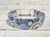 Bursts of Blue 1.5" Medium Chain Martingale Dog Collar 12"-19"