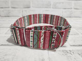 Christmas Candy 2" Large Martingale Dog Collar 17"-24"