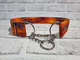 Orange Purple Slick 1.5" XL Chain Martingale Collar 17"-28"