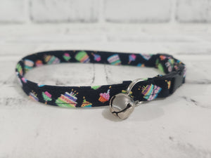 Birthday Cake Cat Collar 3/8"