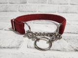 Red Splatter 1" Medium Chain Martingale Collar 12"-19"