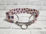 American Flag 2" Large Chain Martingale Collar 17"-24"