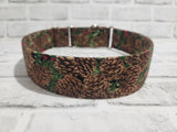 Pine Cones and Holly Berries 2" XL Martingale Dog Collar 17"-28"