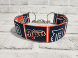 Detroit Baseball 1.5" Medium Chain Martingale Dog Collar 12"-19"