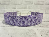 Tiny Purple Roses 1.5" Large Chain Martingale Collar 17"-24"