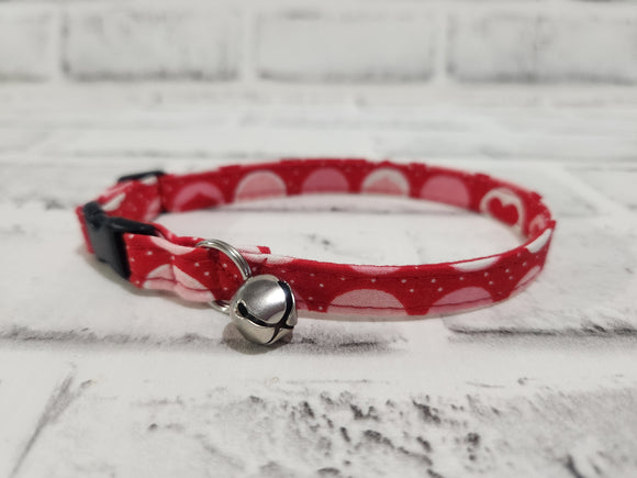 Red Valentine's  Cat Collar 3/8