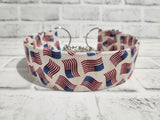 American Flag 2" Large Chain Martingale Collar 17"-24"