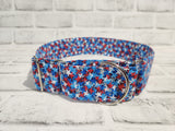 Patriotic Stars 2" XL Martingale Dog Collar 17"-28"