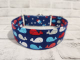 Patriotic Two-tone 1.5" Medium Martingale Collar 12"-19"