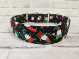 Christmas Gnomes 1.5" Large Martingale Dog Collar 17"-24"
