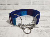 Blue and Purple 2" Medium Chain Martingale Collar 12"-19"