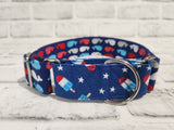 Patriotic Two-tone 1.5" Medium Martingale Collar 12"-19"