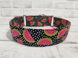 Watermelon Polka Dot 1.5" Medium Martingale Collar 12"-19"