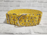 Glitter Bees 2" XL Martingale Dog Collar 17"-28"