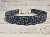 Robot Dinosaurs 1.5" XL Chain Martingale Collar 17"-28"