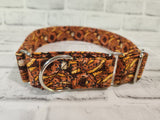 Chocolate Doughnut 1.5" Large Martingale Dog Collar 17"-24"