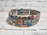 Stamp Collector 2" Large Martingale Dog Collar 17"-24"