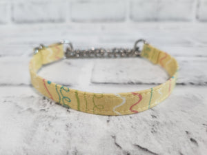 Spring Doodle 1/2" X-Small Chain Martingale Collar  9"-11"