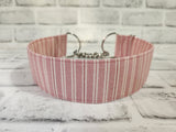 Pale Pink Stripes 2" Large Chain Martingale Collar 17"-24"