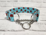 Winter Cardinals 1.5" Medium Chain Martingale Dog Collar 12"-19"