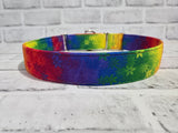 Rainbow Flowers 1.5" XL Martingale Collar 19"-28"