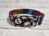 Rainbow and Black Two-tone 1.5" Medium Martingale Collar 12"-19"