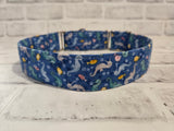 Seahorse 1.5" Large Martingale Dog Collar 17"-24"