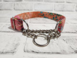 Tropical Tie Dye 1" Medium Chain Martingale Collar 12"-19"