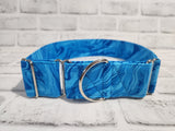 Blue Swirls 2" XL Martingale Dog Collar 17"-28"