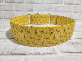 Glitter Bees 2" XL Martingale Dog Collar 17"-28"